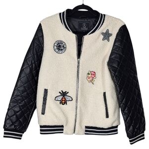 Rino And Pelle Cream Shearling Bomber SZ 6